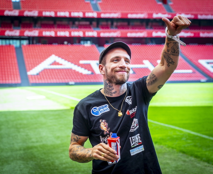 Kerman Lejarraga iaz San Mamesen egindako aurkezpen batean.