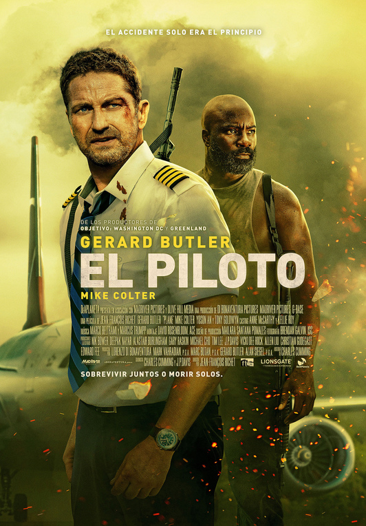 Cartel con la pareja interracial del escocés Gerard Butler y el afroamericano Mike Colter.