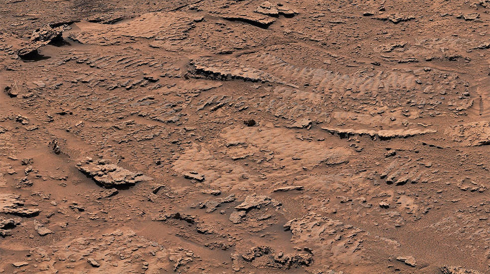 Textura ondulada de la superficie de Marte. (NASA/JPL-Caltech/MSSS)