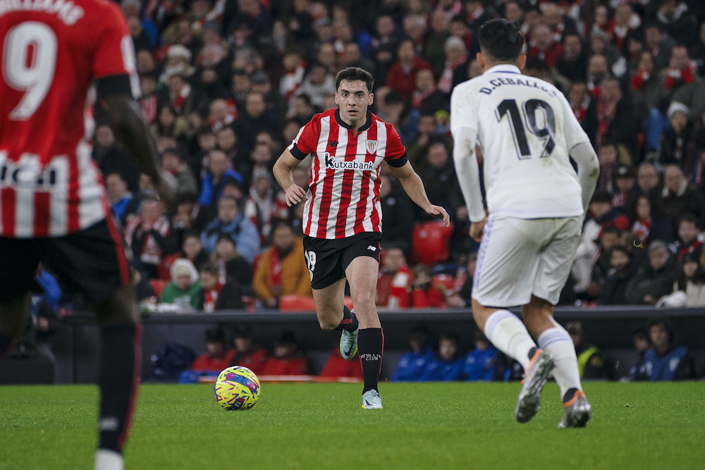 Zarraga en el partido ante el Real Madrid. (Aritz LOIOLA / FOKU) Zarraga en el partido ante el Real Madrid. (Aritz LOIOLA / FOKU)