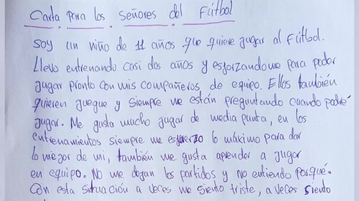 El niño hizo pública una carta en la que pedía que le permitieran jugar partidos. (NAIZ)