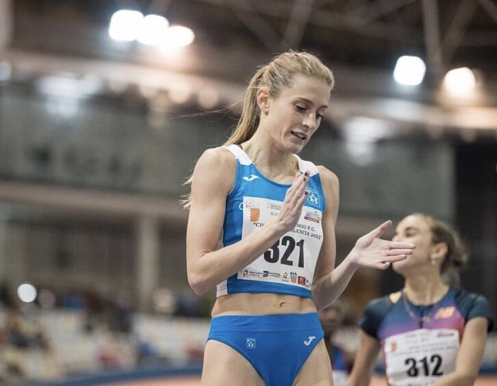 La atleta Lorea Ibarzabal, tras una prueba.
