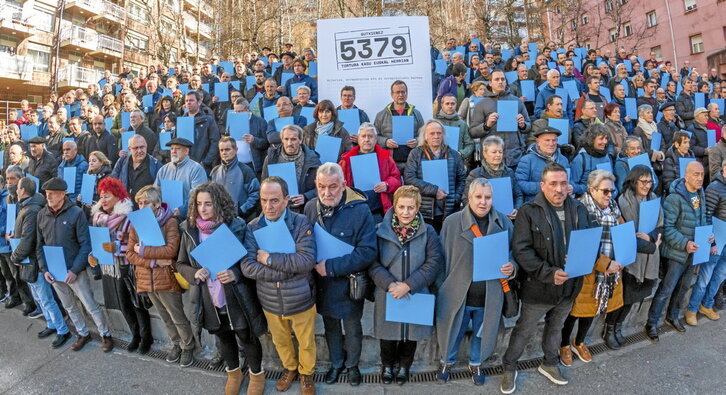 Torturatuen erreparazioa eta aitortza galdegiteko eginiko agerraldia, Donostian.