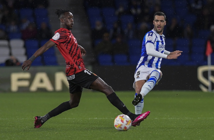 Mikel Merino, en el partido de Copa en el que se lesionó ante el Mallorca el 17 de enero.