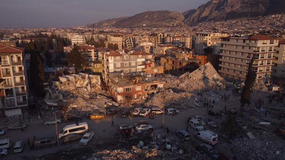 Una imagen aerea de la ciudad turca Antakya muestra el alcance del terremoto.
