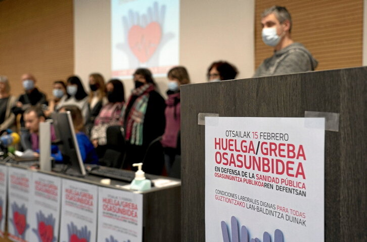 Comparecencia en la que la mayoría sindical convocó la huelga de mañana.