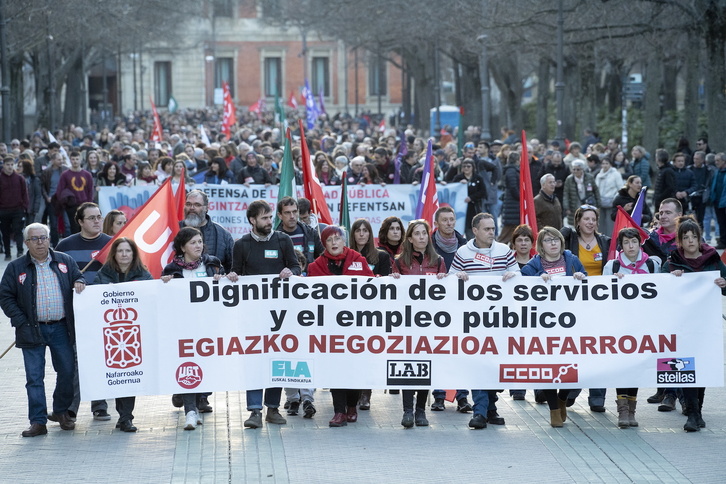 Cabecera de la movilización en el Paseo Sarasate. 