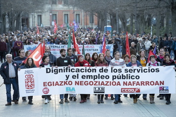 Cabecera de la movilización en el Paseo Sarasate. 