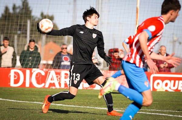 Mikel Santos, portero del juvenil. (@AthleticClub) Mikel Santos, portero del juvenil. (@AthleticClub)