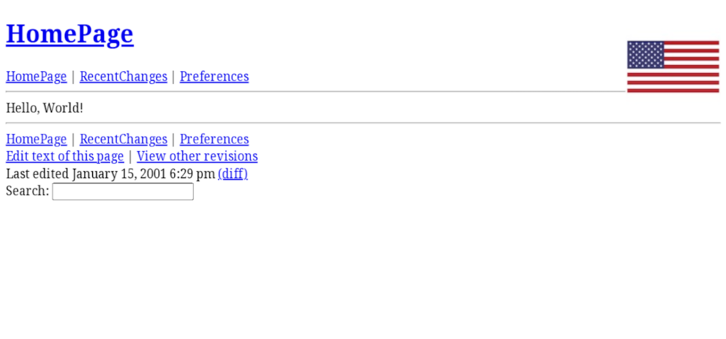 Wikipediaren lehenengo mezuaren birsorkuntza.