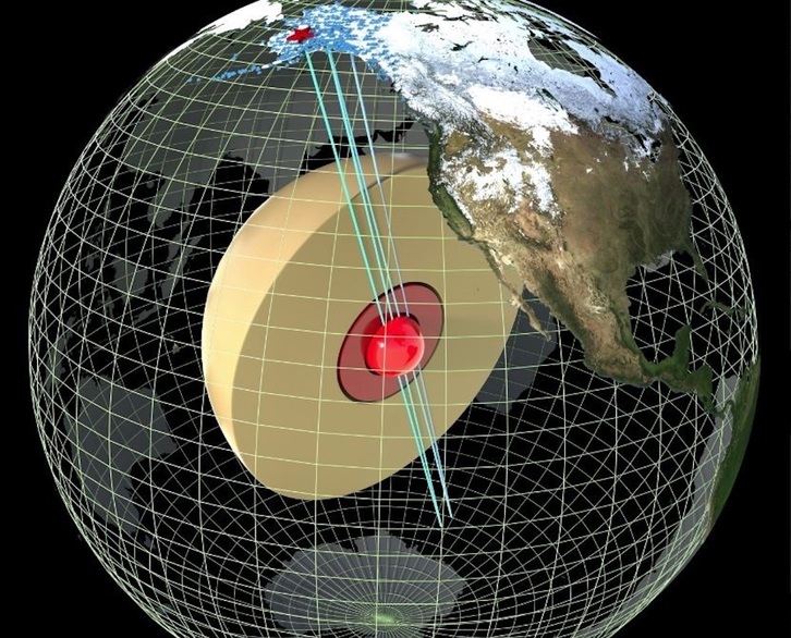 Un terremoto en Alaska provoca la penetración de ondas sísmicas en el núcleo más interno de la Tierra.