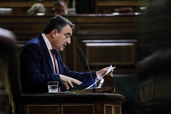 Aitor Esteban, portavoz del PNV en el Congreso, durante una intervención anterior. 