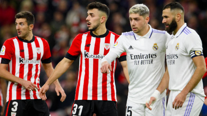 Aitor Paredes fue titular en el duelo contra el Real Madrid en San Mamés.