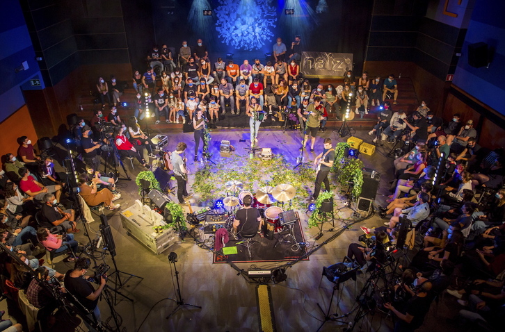 Huntza taldearen NAIZ Kontzertua, 2020ko ekainean, Durangoko Plateruenan. 