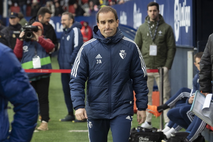 Jagoba Arrasate, Sadarren, Atletico Madrilen aurkako naurketan.