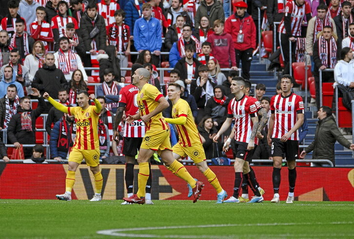 El Girona se llevó la primera victoria de San Mamés en su tercera visita.