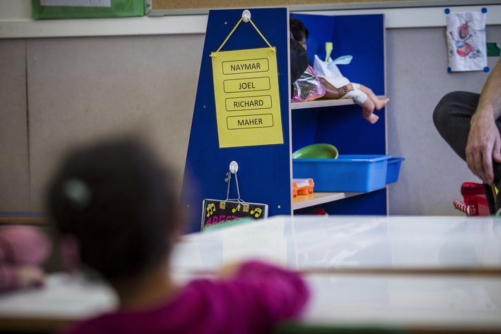 Lehen Hezkuntzako ikasgela bat Bilboko eskola publiko batean.