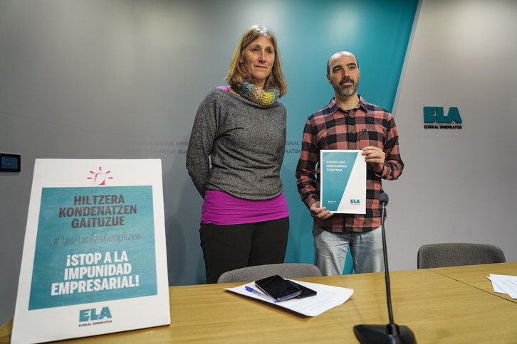 Leire Heredia y Pello Igeregi han presentado el informe de ELA.
