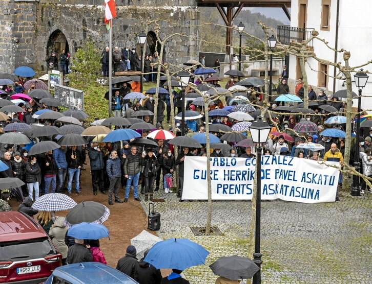 Imagen de una concentración por la libertad de Pablo González del pasado año.