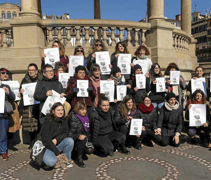Comparecencia en Iruñea del Movimiento Feminista de Euskal Herria.