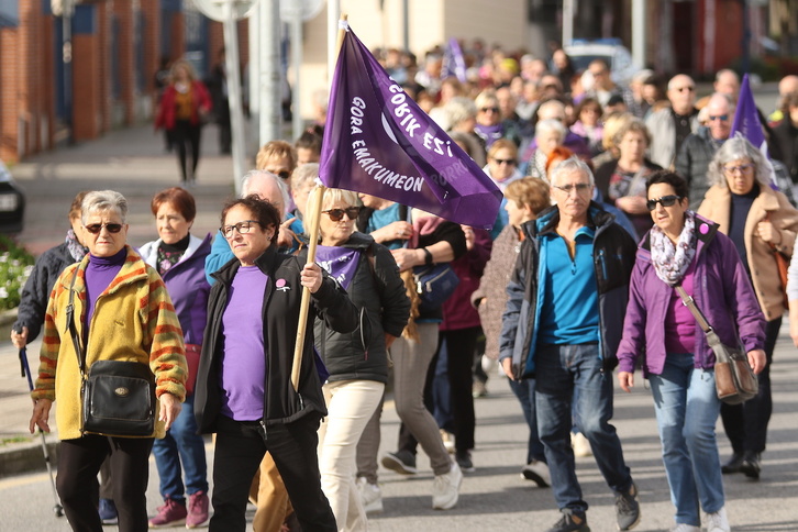 Movilización contra la violencia machista en Santurtzi, en noviembre del año pasado.