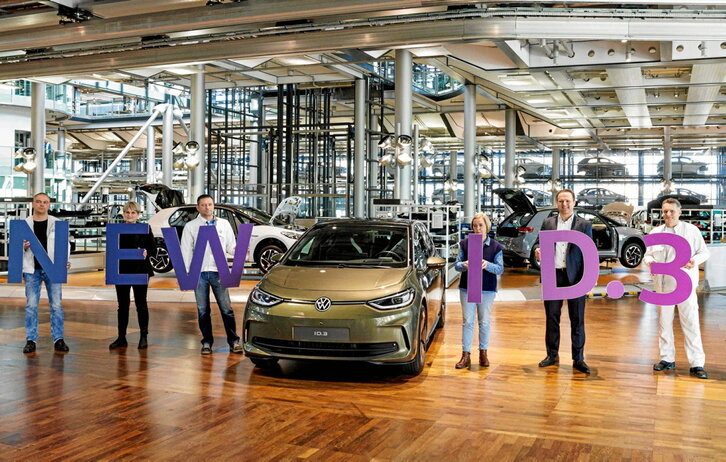 Presentación del último modelo eléctrico de Volkswagen, esta semana en Dresde, Alemania.