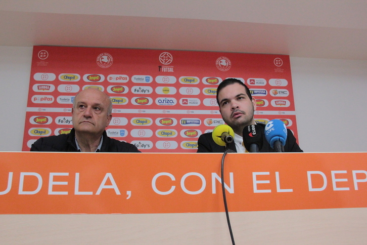 José Luis Ruiz, fundador y primer presidente del Ribera Navarra, y Ramón Lázaro, hasta ahora presidente del Tudelano.