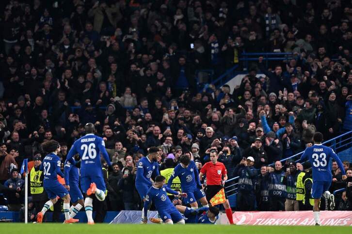 El Chelsea celebra el gol de Havertz que suponía el 2-0 y la clasificación.