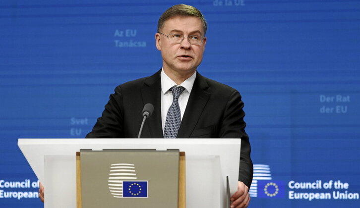 El vicepresidente de la CE, Valdis Dombrovskis, en una imagen de archivo.