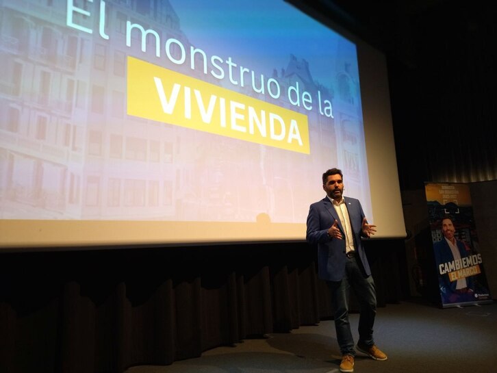 Víctor Lasa, durante su intervención en el Aquarium.
