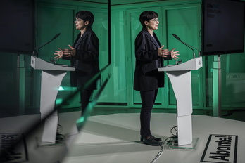 Maria del Rio EH Bilduren alkategaiak ‘Bilbo Biziberritzeko bidean 2040’ plana aurkeztu zuen.