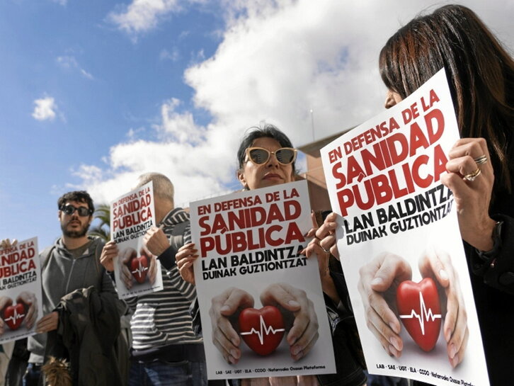 Una de las concentraciones celebradas ayer.