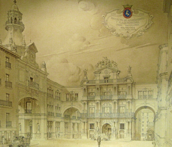 Proyecto de nuevo Ayuntamiento y plaza municipal de Eugenio Arraiza.