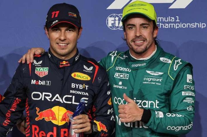 Sergio «Checo» Pérez y Fernando Alonso, los dos pilotos más beneficiados de los entrenamientos oficiales.