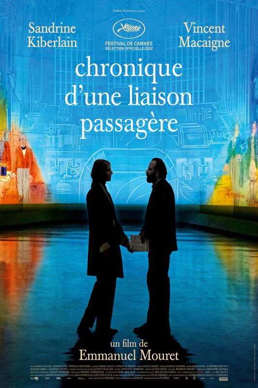 Cartel de Cannes con la silueta de Sandrine Kiberlain y Vincent Macaigne.