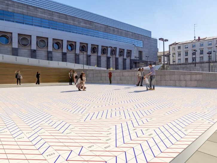 Visualización de Artium de la obra ‘Números primos’, expuesta ya en su exterior.