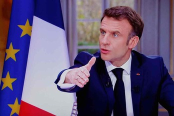 Emmanuel Macron, durante la entrevista televisada.