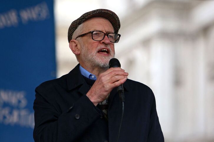 Jeremy Corbyn el pasado 11 de marzo en una manifestación en defensa de la sanidad pública.