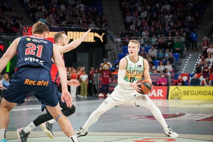 Ludde Hakanson, en el derbi del domingo en el Buesa Arena.