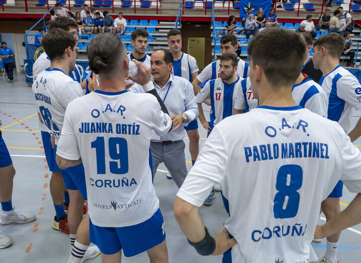 Pablo Aguirregabiria, durante un tiempo muerto. 