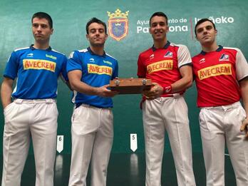 Zabala, Gaskue, Larrazabal eta Eskiroz gaur Labriten egin den material hautaketan.