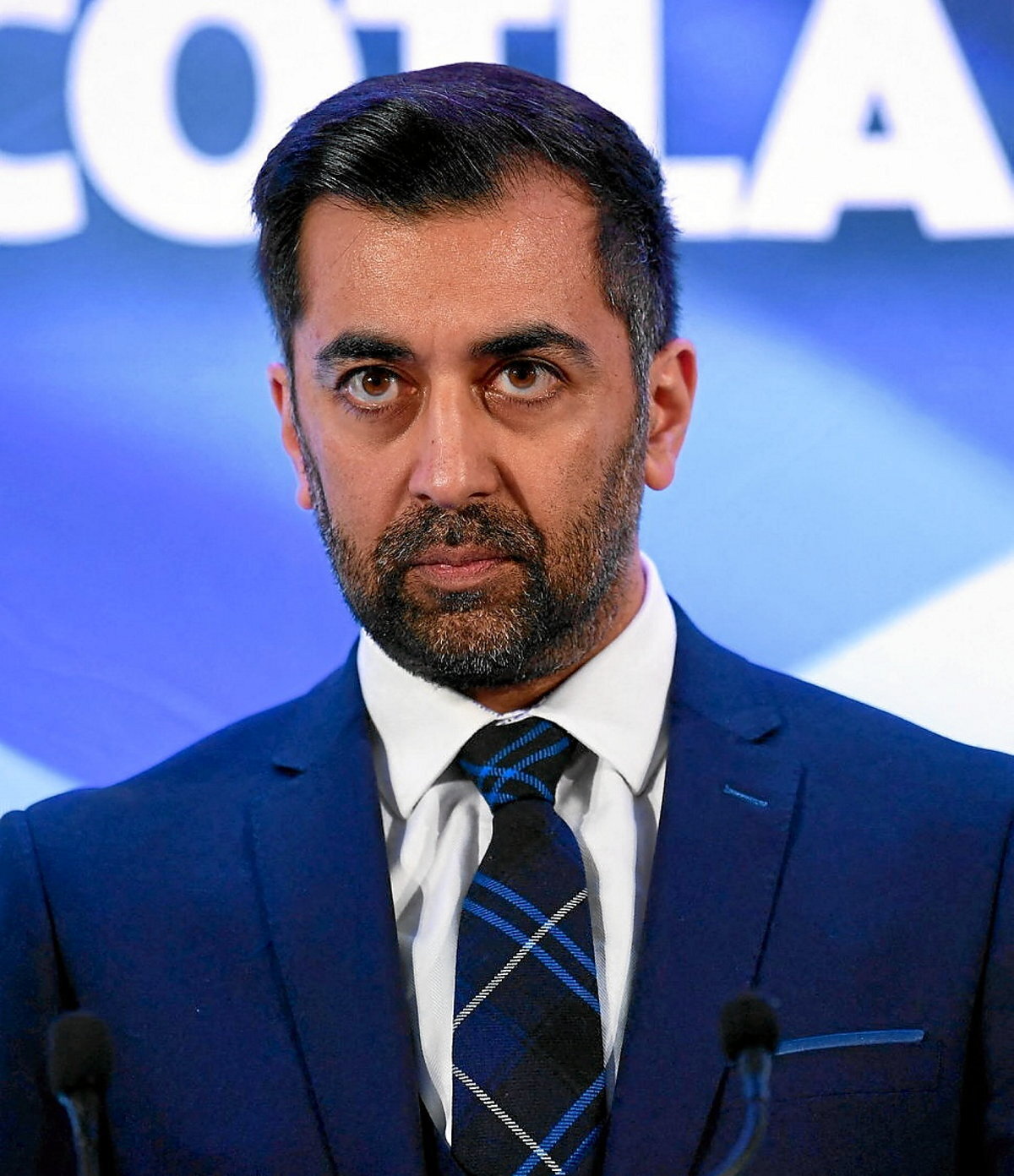 Humza Yousaf primarioak irabazi ondoren. (Andy BUCHANAN / AFP)