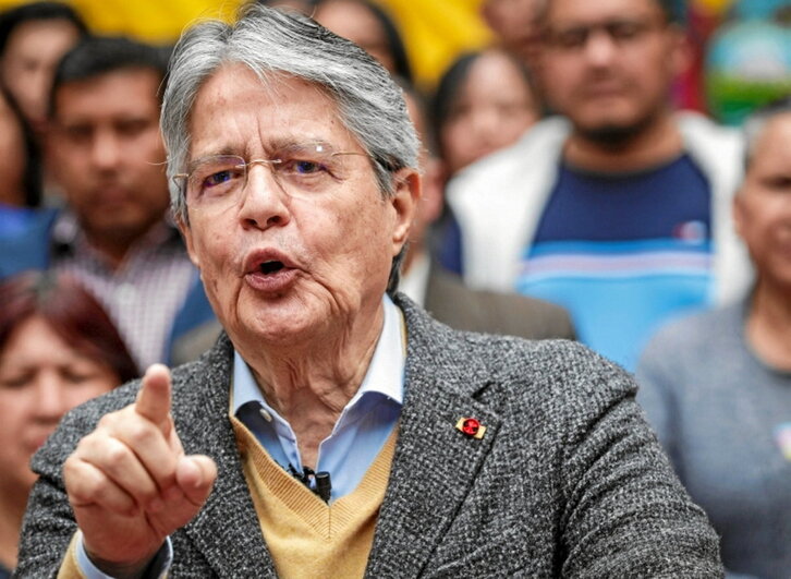 Guillermo Lasso, durante un acto en Quito el jueves.