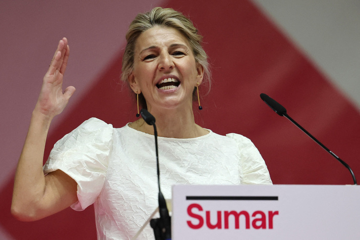 Yolanda Díaz, durante su intervención. 