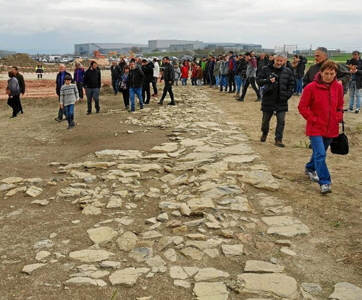 La calzada, en la visita del sábado.