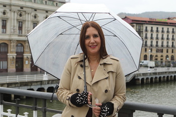 Dolores Redondo, en Bilbo, en la presentación de ‘Esperando al diluvio’.