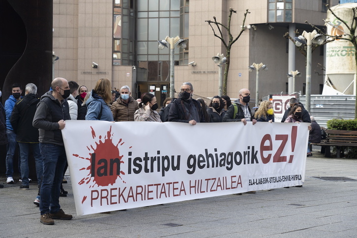 Foto de archivo de una protesta contra la siniestralidad laboral.