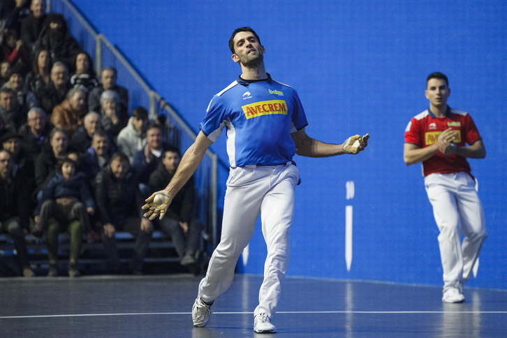 Jon Ander Albisu, en un partido del Parejas recién finalizado.