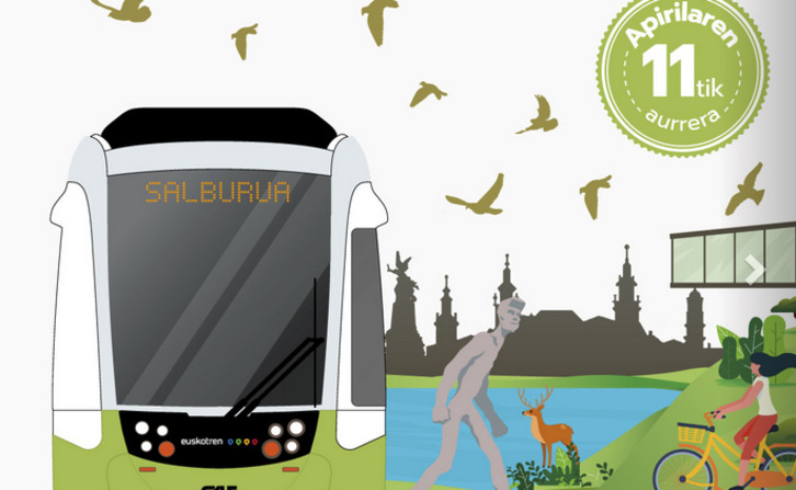 Anuncio de la llegada del tranvía a Salburua en la web de EuskoTren.