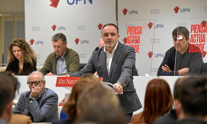 Javier Esparza durante su intervención en el Consejo Político de UPN.